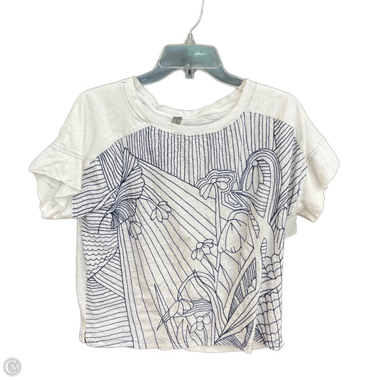 Top Short Sleeve By Anthropologie In White, Size: M