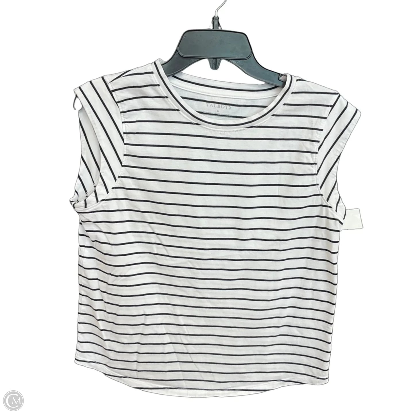Top Short Sleeve Basic By Talbots In Striped Pattern, Size: M