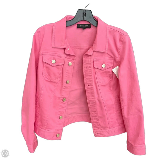 Jacket Denim By Talbots In Pink Denim, Size: Mp