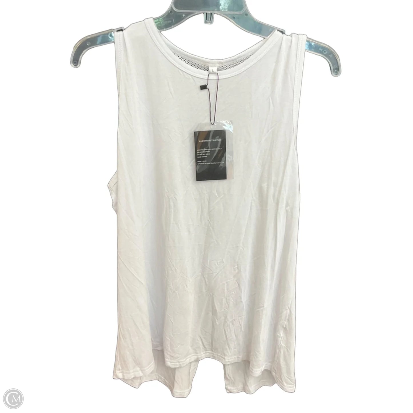 Athletic Tank Top By Clothes Mentor In White, Size: L