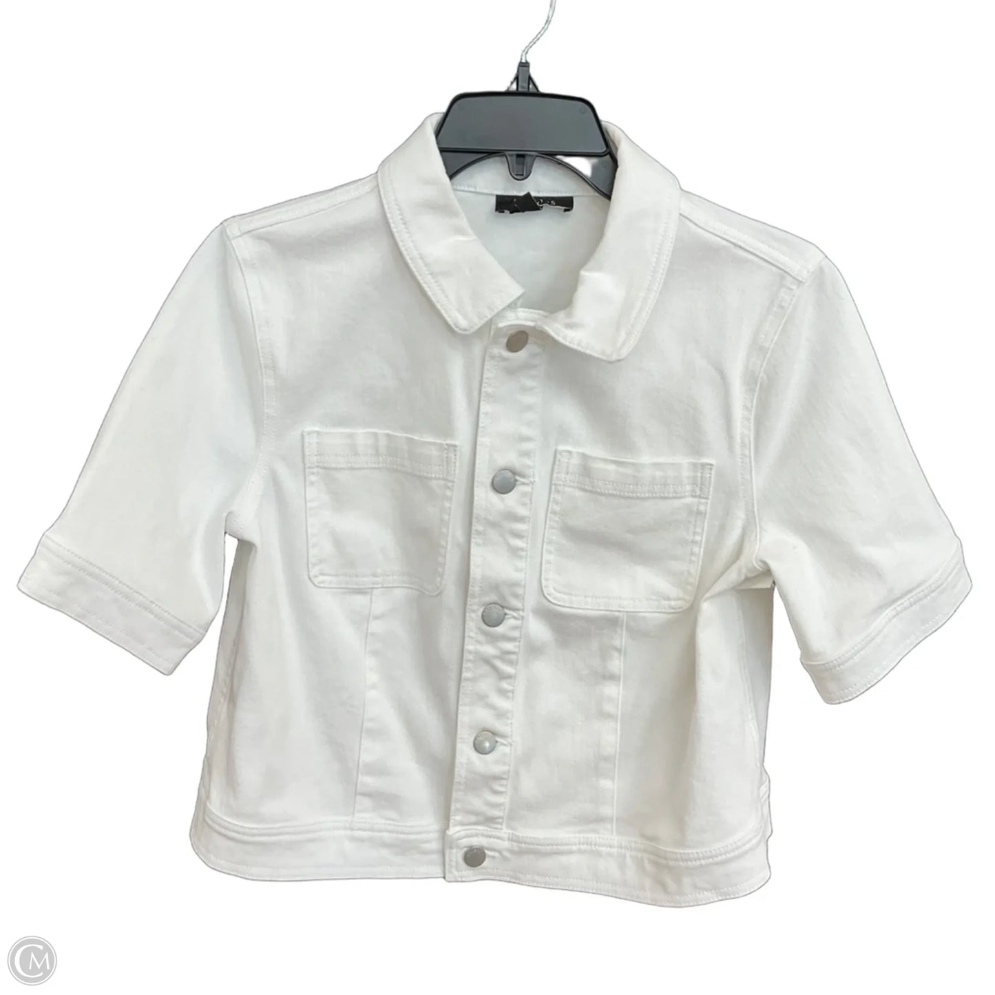 Jacket Shirt By Talbots In White Denim, Size: M
