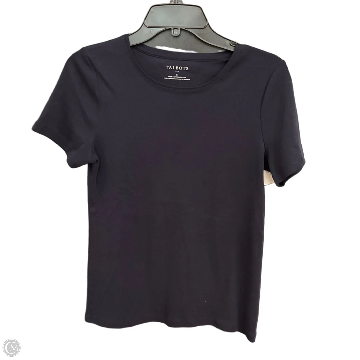 Top Short Sleeve Basic By Talbots In Navy, Size: S