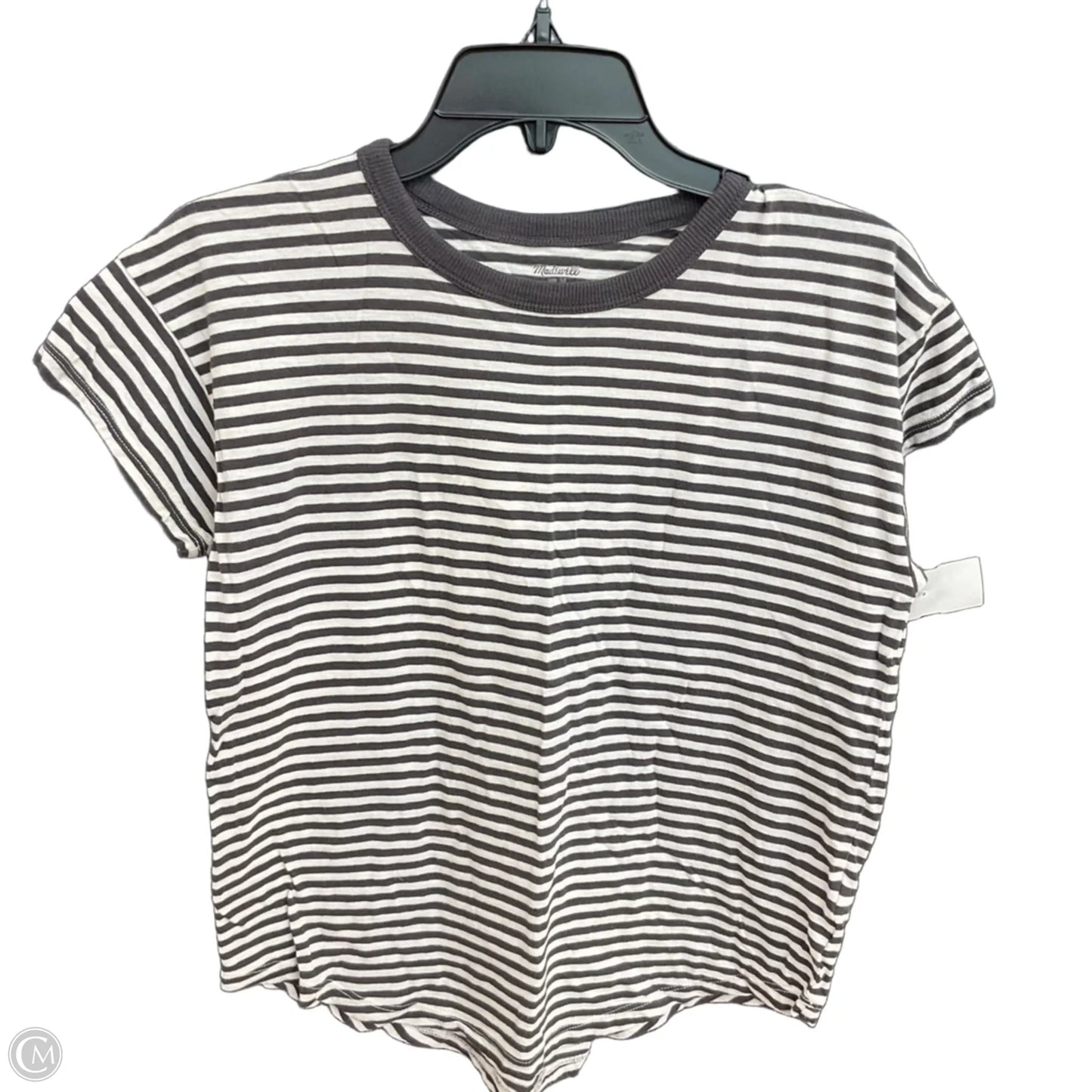 Top Short Sleeve Basic By Madewell In Striped Pattern, Size: M