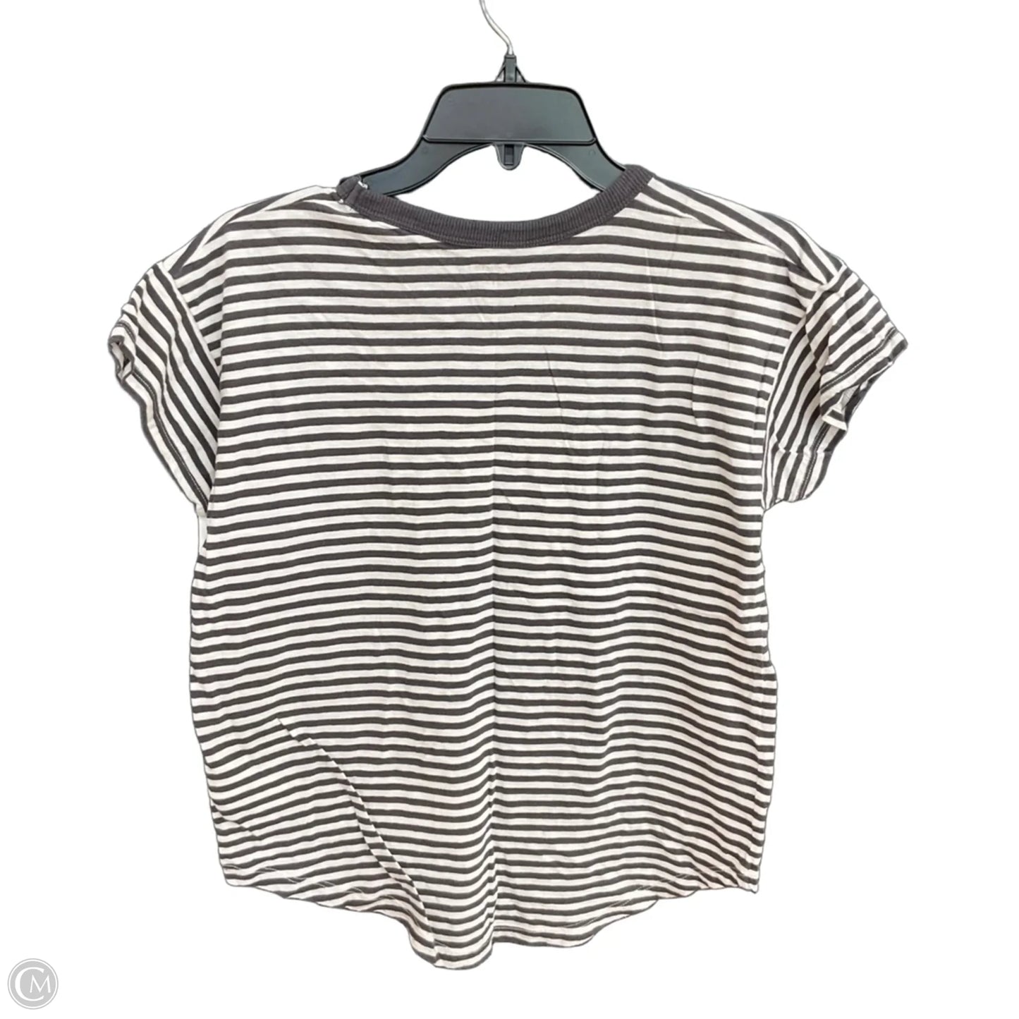 Top Short Sleeve Basic By Madewell In Striped Pattern, Size: M