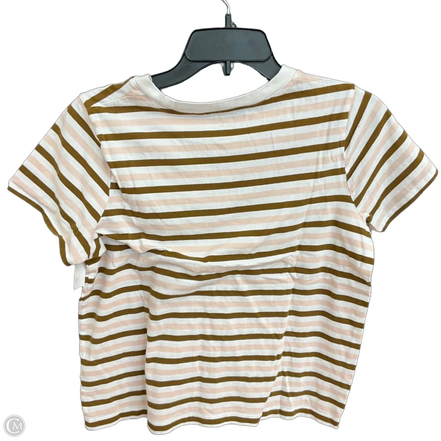 Top Short Sleeve Basic By Madewell In Striped Pattern, Size: M
