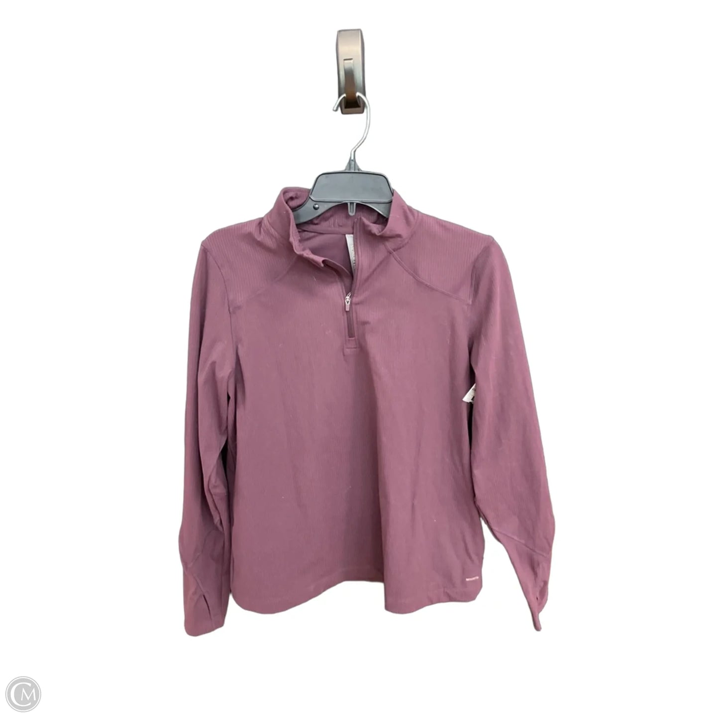 Athletic Top Long Sleeve Collar By Mondetta In Purple, Size: L