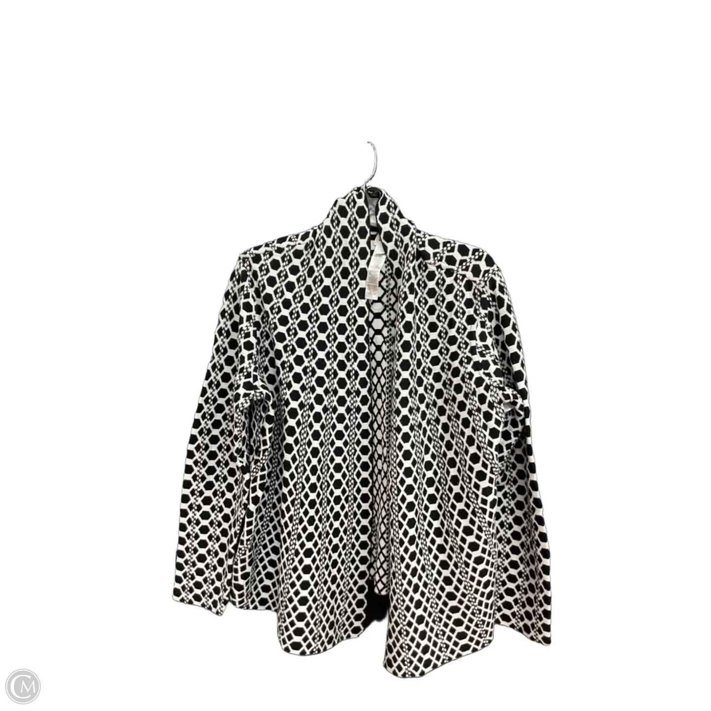 Cardigan By Chicos In Black & White, Size: Xl