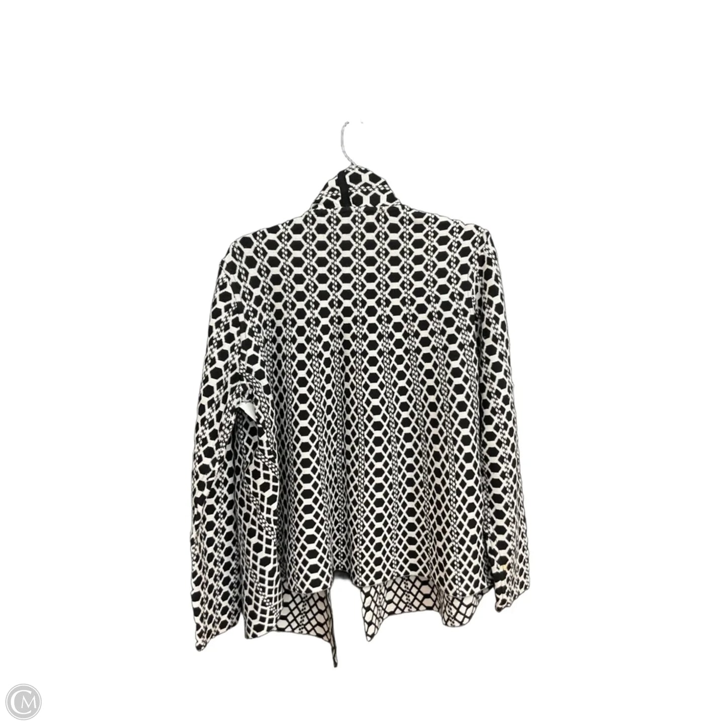 Cardigan By Chicos In Black & White, Size: Xl