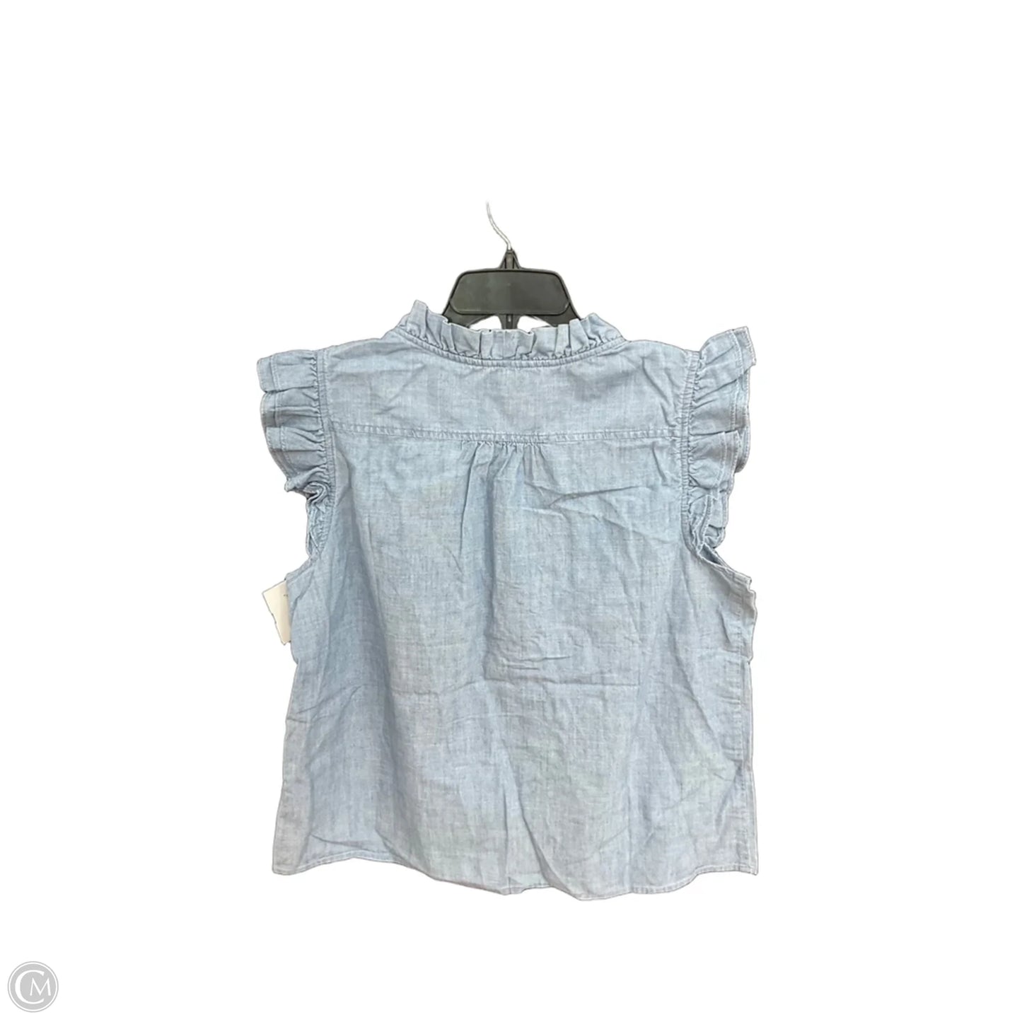 Blouse Sleeveless By J. Crew In Blue Denim, Size: L