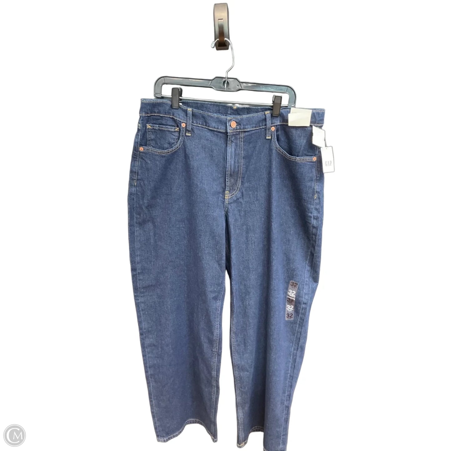 Jeans Straight By Gap In Blue Denim, Size: 14