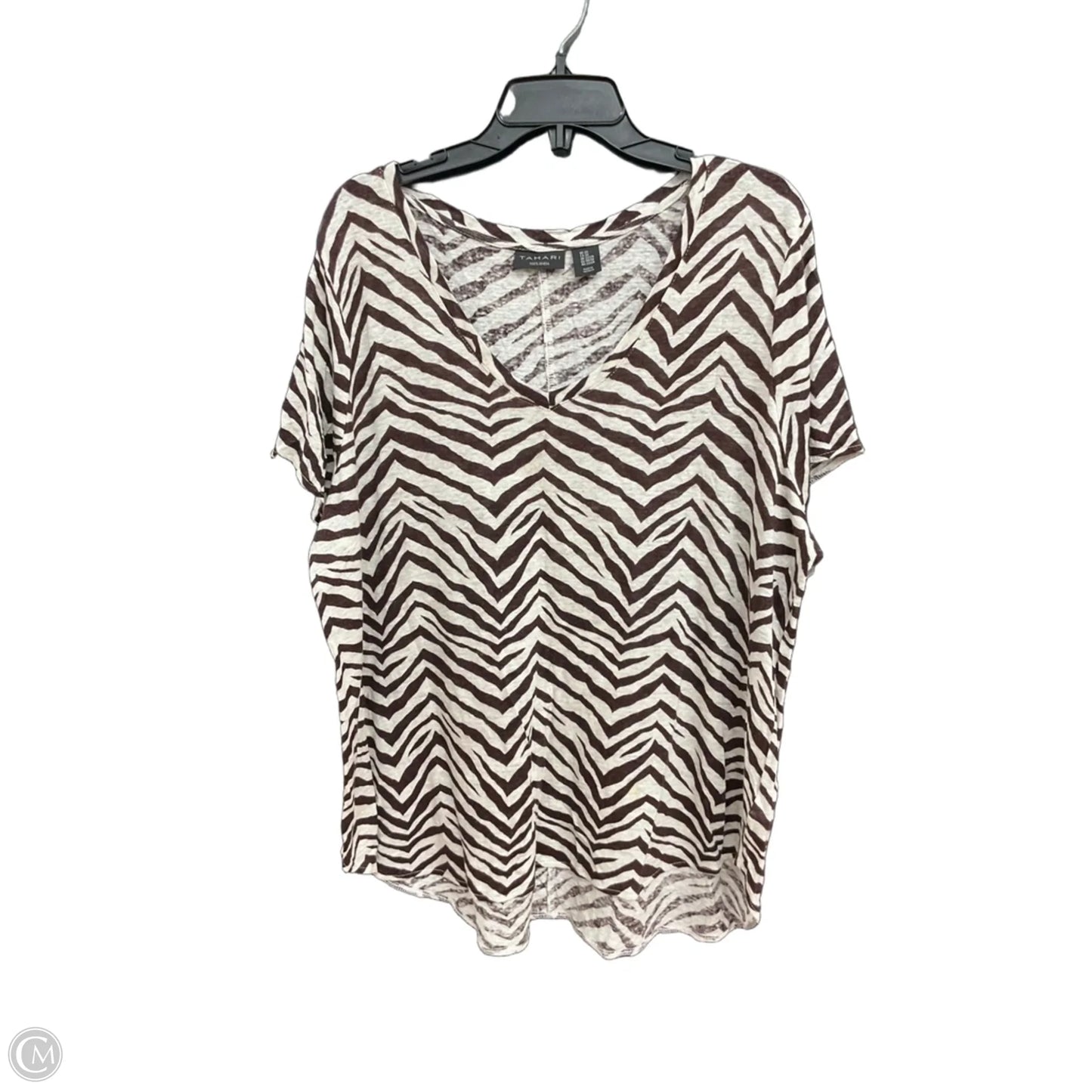 Top Short Sleeve By Tahari In Brown, Size: 2x