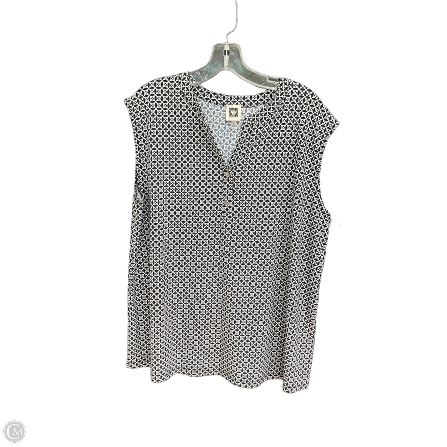 Top Sleeveless By Anne Klein In Navy, Size: 1x
