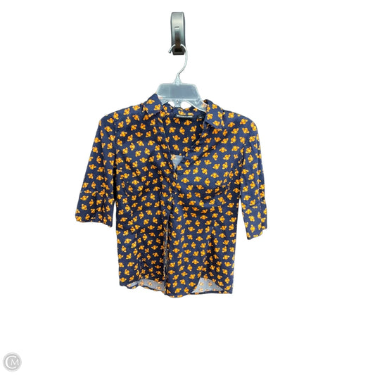Blouse Short Sleeve By New York And Co In Navy, Size: S