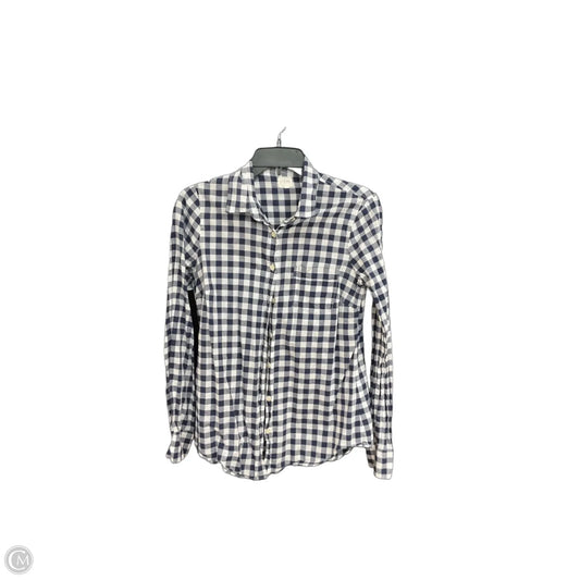 Blouse Long Sleeve By J. Crew In Blue, Size: S