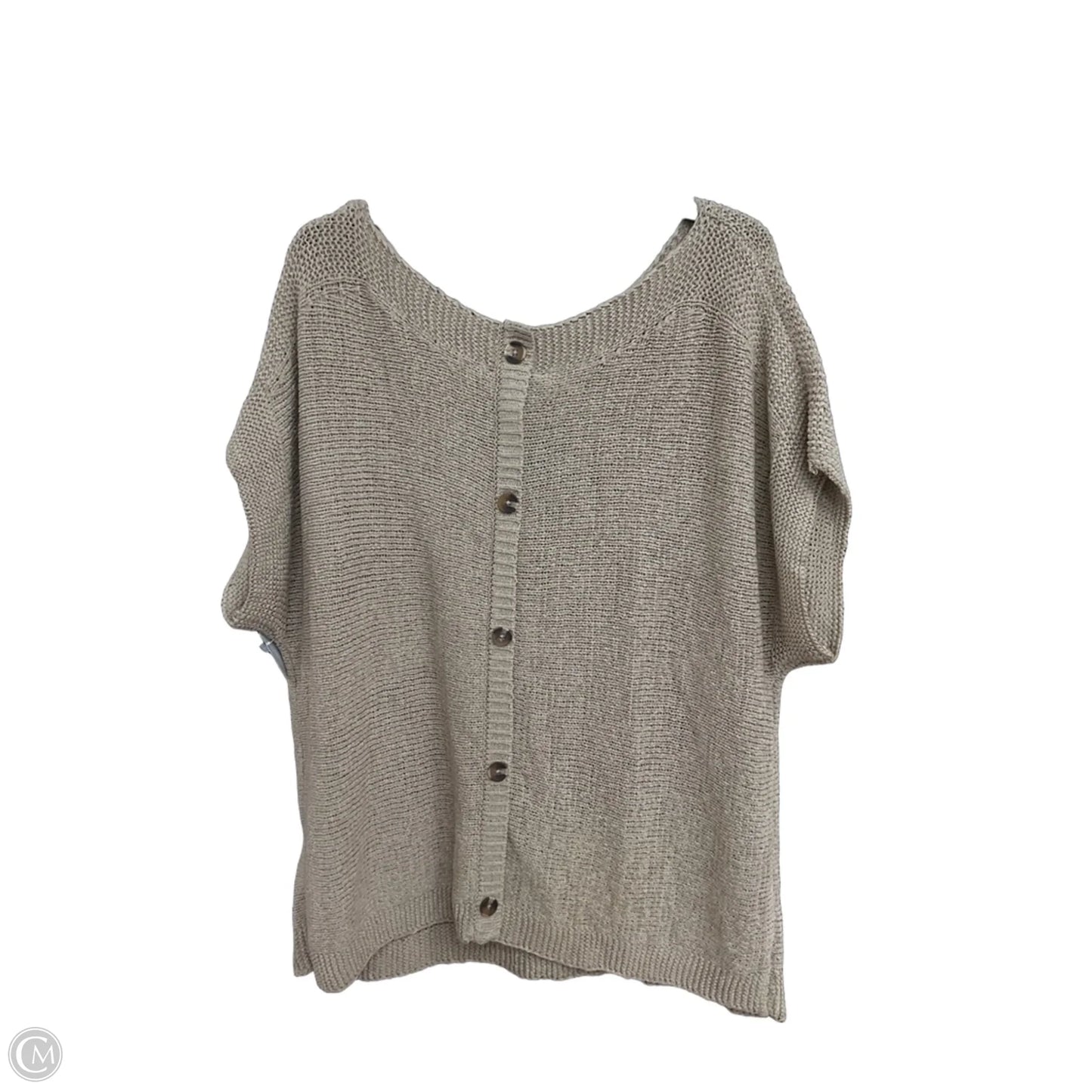 Top Short Sleeve By Cable And Gauge In Tan, Size: 2x