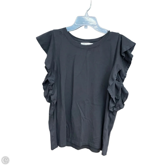 Top Short Sleeve By Loft In Black, Size: Xl