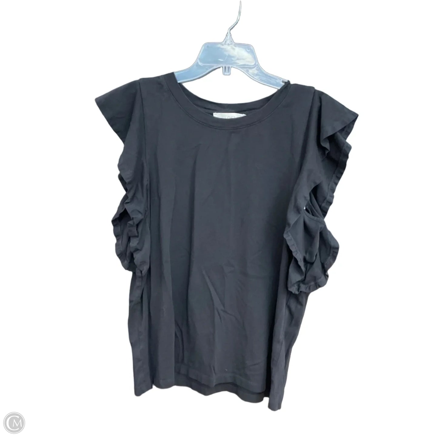 Top Short Sleeve By Loft In Black, Size: Xl