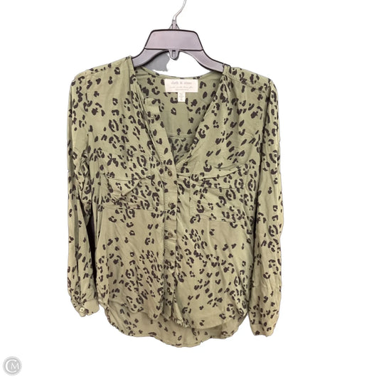 Blouse Long Sleeve By Cloth & Stone In Green, Size: Xs