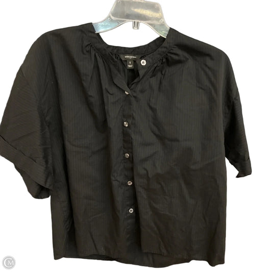 Blouse Short Sleeve By Banana Republic In Black, Size: S