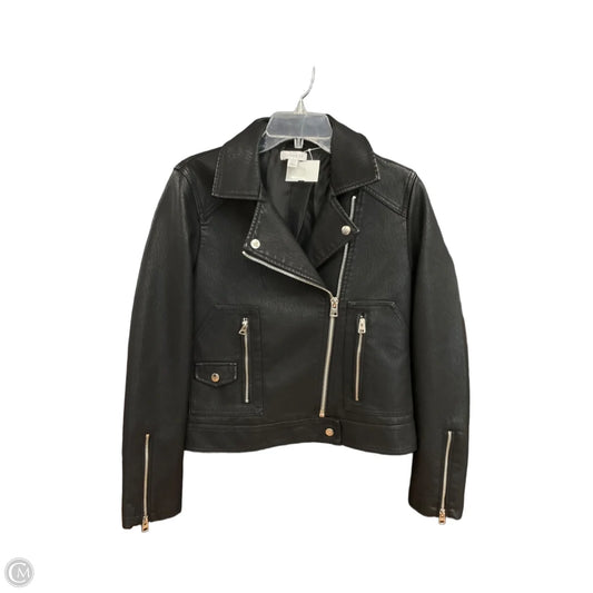 Jacket Faux Fur & Sherpa By Top Shop In Black, Size: M
