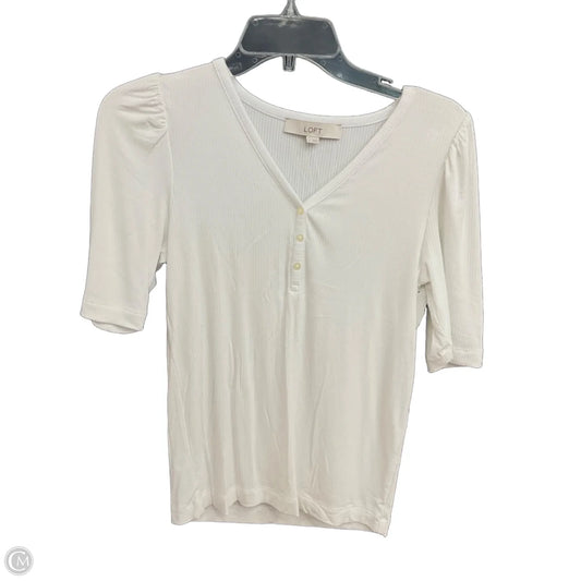 Top Short Sleeve Basic By Loft In White, Size: S