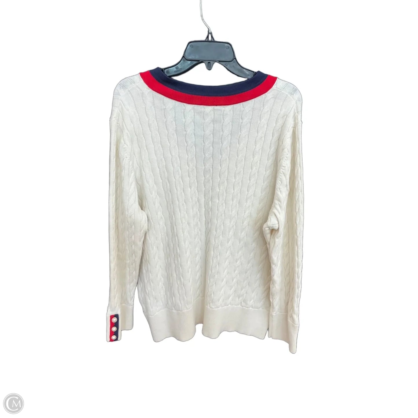Sweater By Talbots In White, Size: 1x