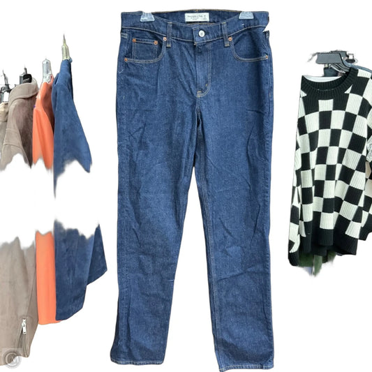 Jeans Straight By Abercrombie And Fitch In Blue Denim, Size: 4