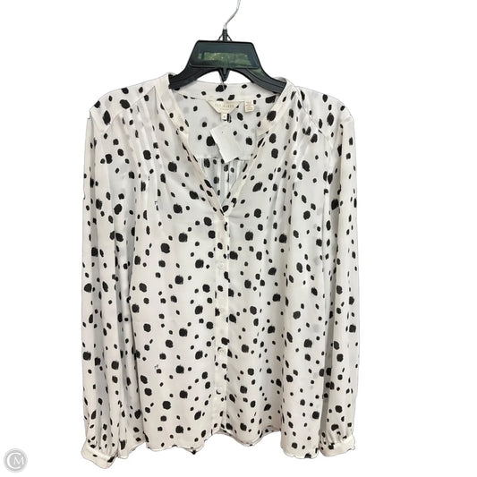 Blouse Long Sleeve By Ted Baker In White, Size: S