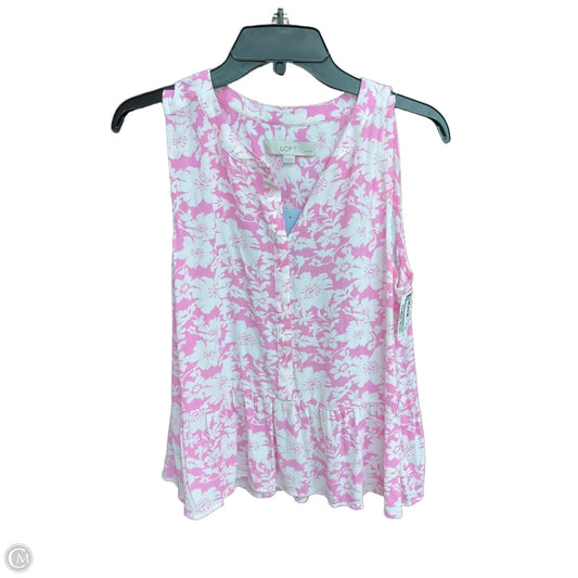 Top Sleeveless By Loft In Pink, Size: Mp