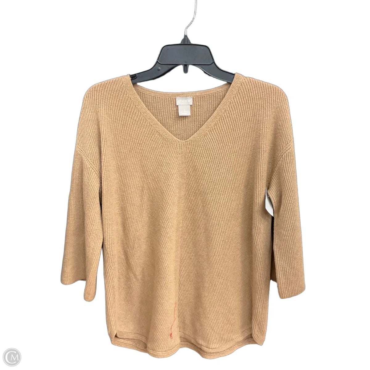 Sweater Short Sleeve By Chicos In Brown, Size: L