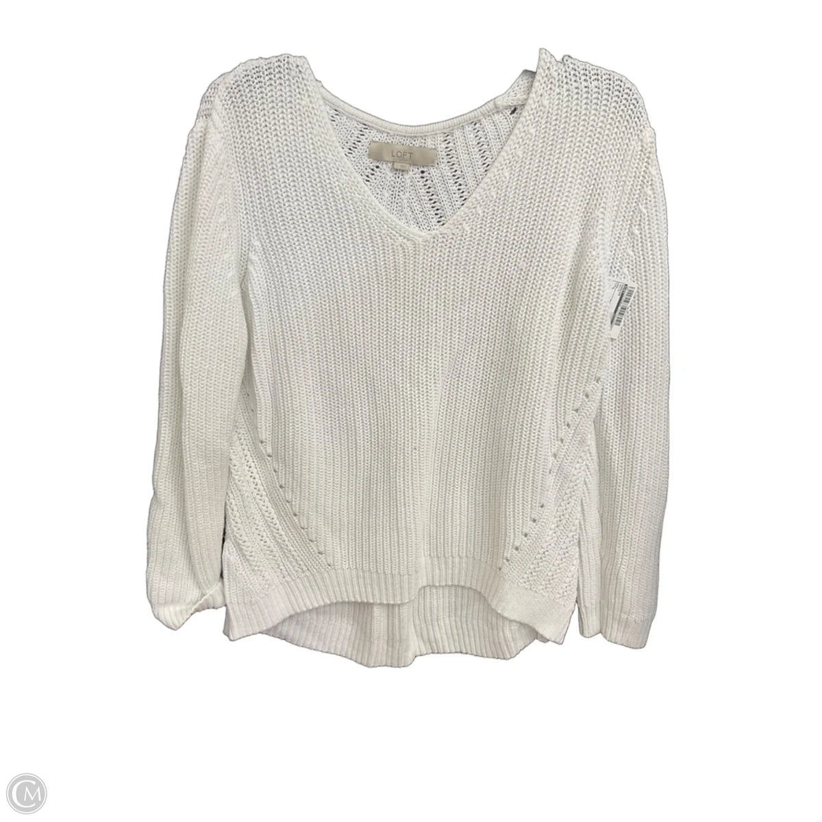 Sweater By Loft In White, Size: L
