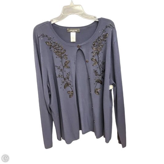 Cardigan By Jones New York In Blue, Size: 2x