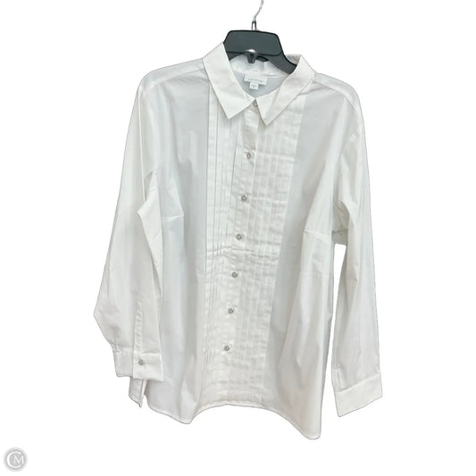 Blouse Long Sleeve By J. Jill In White, Size: Xl