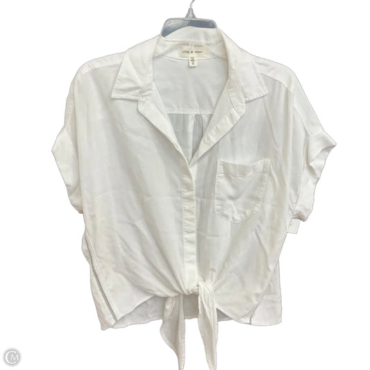 Blouse Short Sleeve By Cloth & Stone In White, Size: M