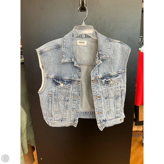 Vest Designer By Agolde In Blue Denim, Size: Xs