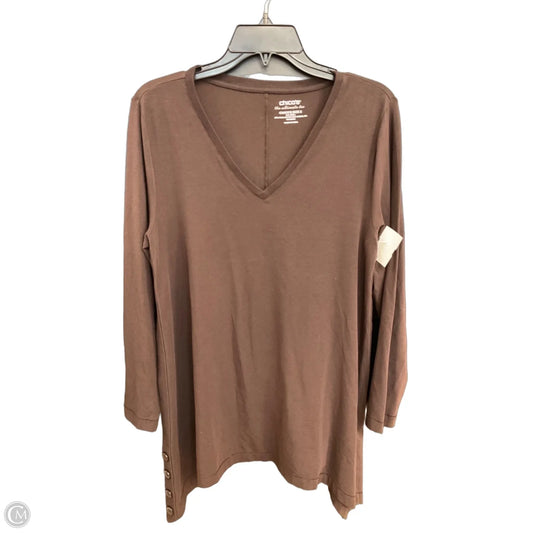 Top Long Sleeve By Chicos In Brown, Size: Large