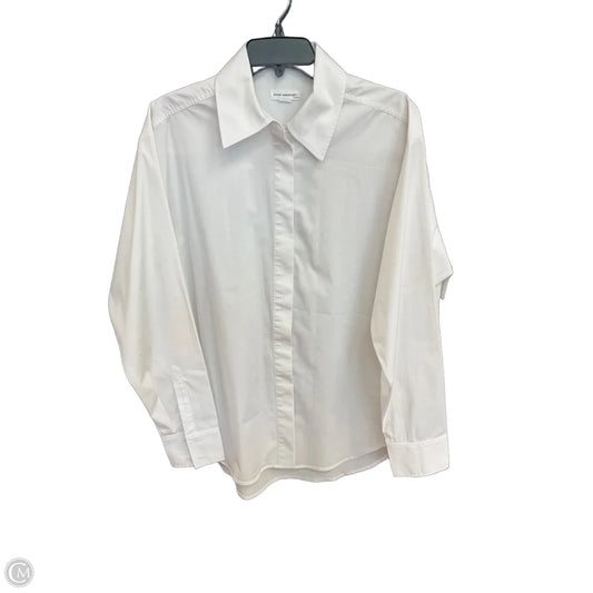 Blouse Long Sleeve By Good American In White, Size: Xs