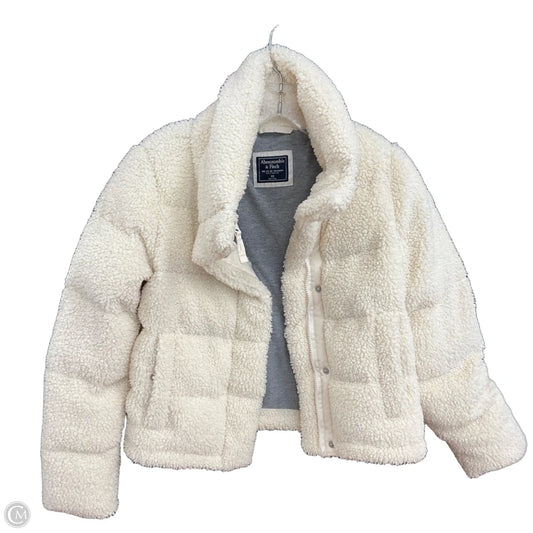 Coat Faux Fur & Sherpa By Abercrombie And Fitch In Cream, Size: Xs