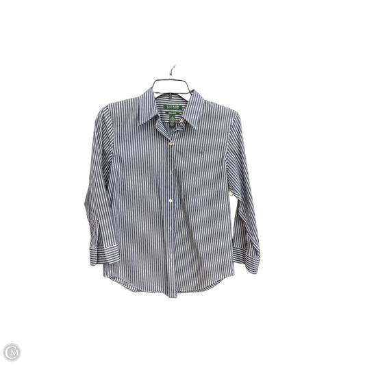 Blouse Long Sleeve By Lauren By Ralph Lauren In Striped Pattern, Size: S