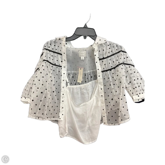 Top Short Sleeve By Maeve In Polkadot Pattern, Size: Xs