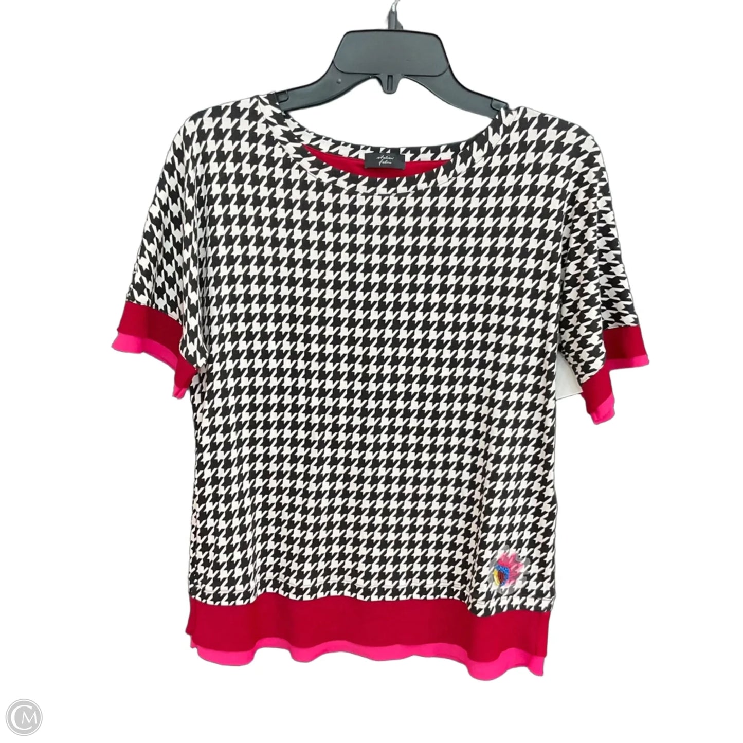 Top Short Sleeve By Cmb In Black & White, Size: S