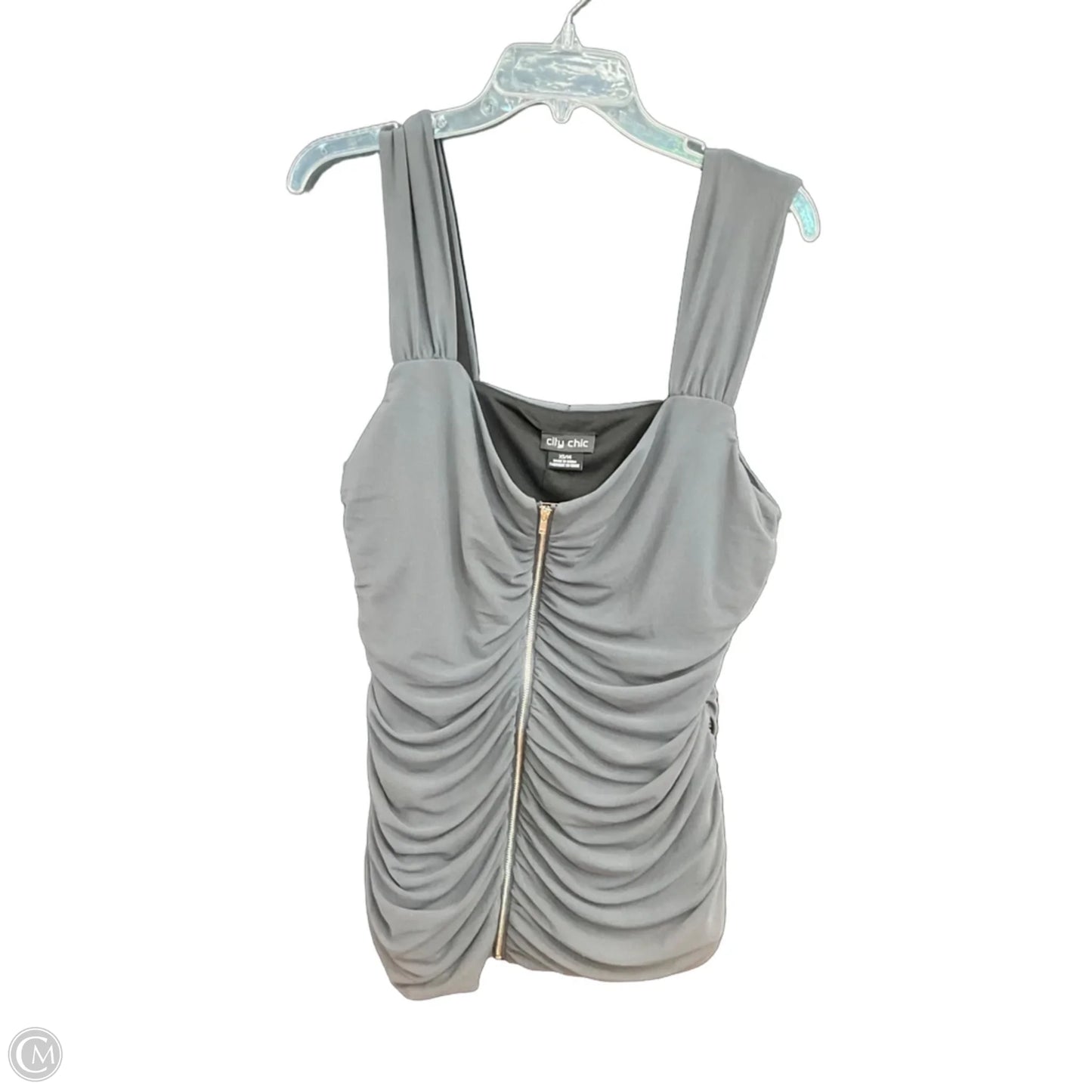 Top Sleeveless By City Chic In Grey, Size: Xs
