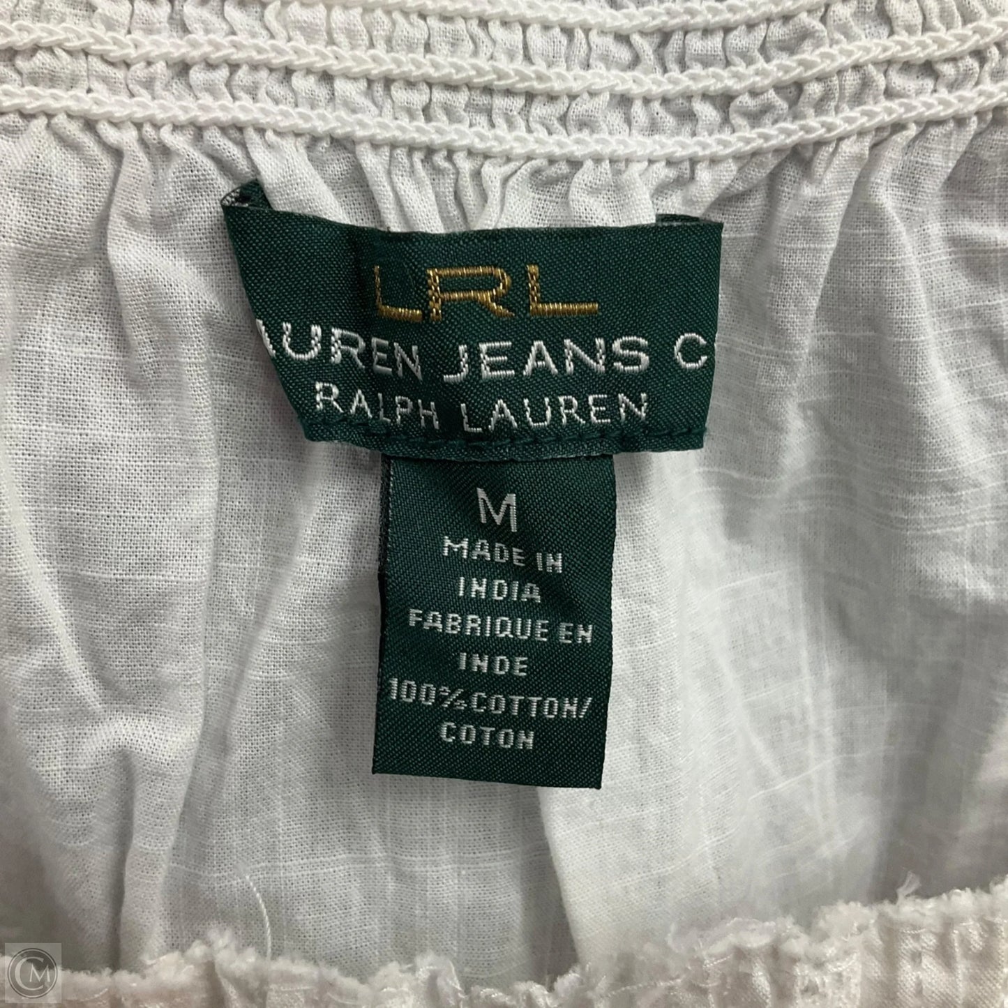 Top 3/4 Sleeve By Ralph Lauren Co In White, Size: M