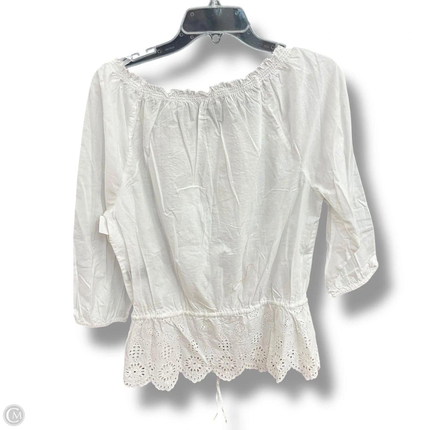 Top 3/4 Sleeve By Ralph Lauren Co In White, Size: M
