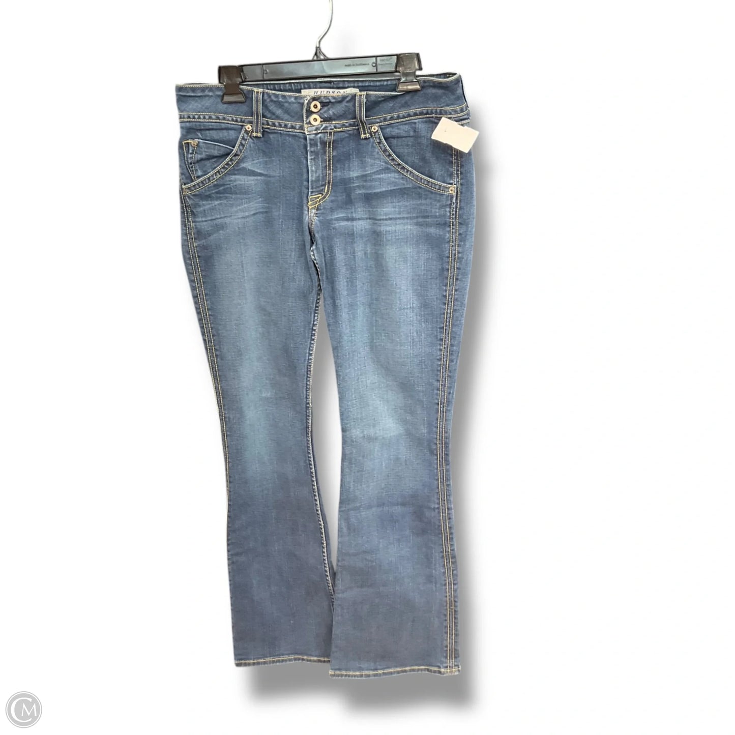 Jeans Flared By Hudson In Blue Denim, Size: 14