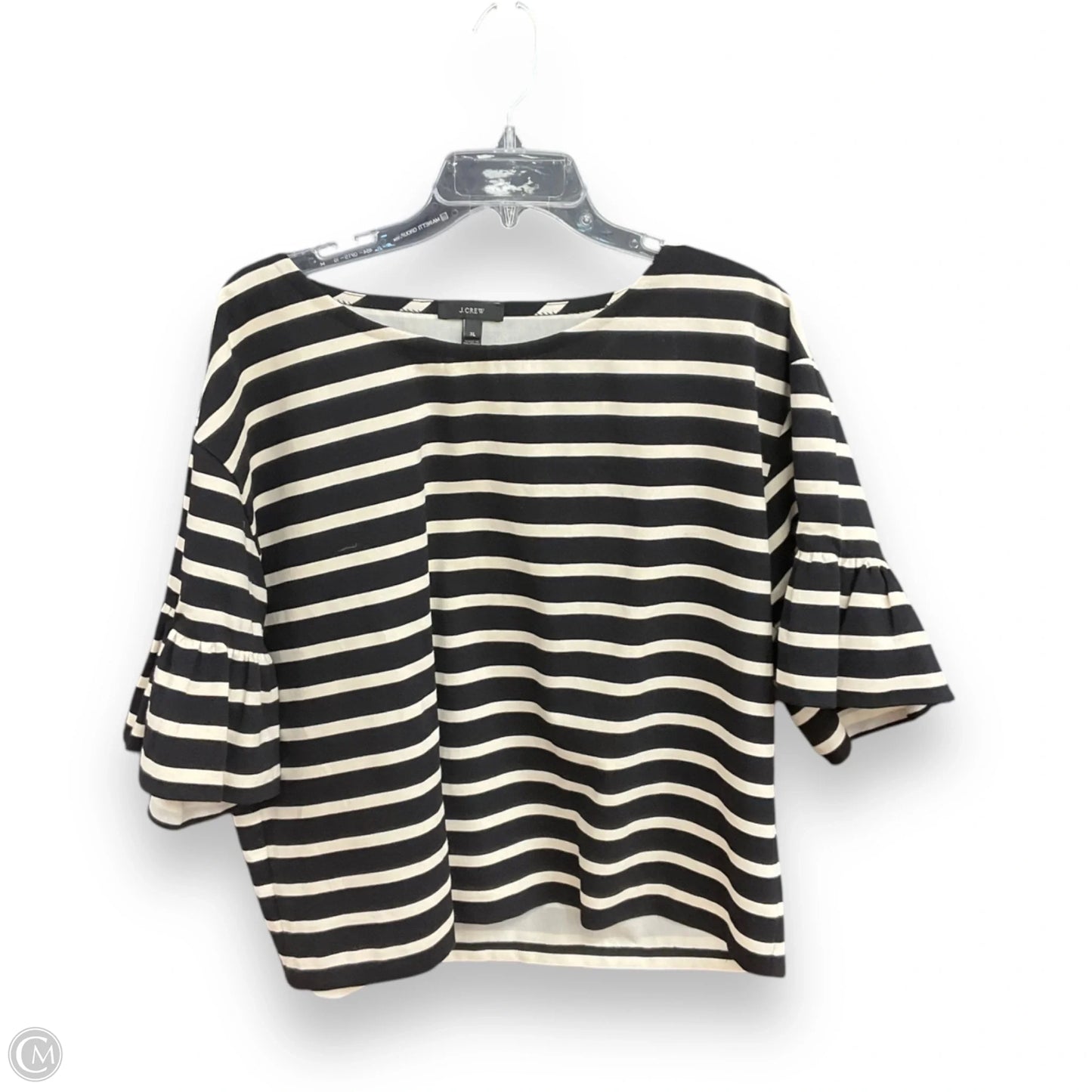 Top 3/4 Sleeve By J. Crew In Striped Pattern, Size: Xl