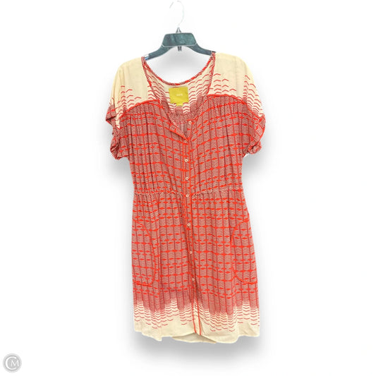 Dress Casual Short By Maeve In Cream & Orange, Size: L