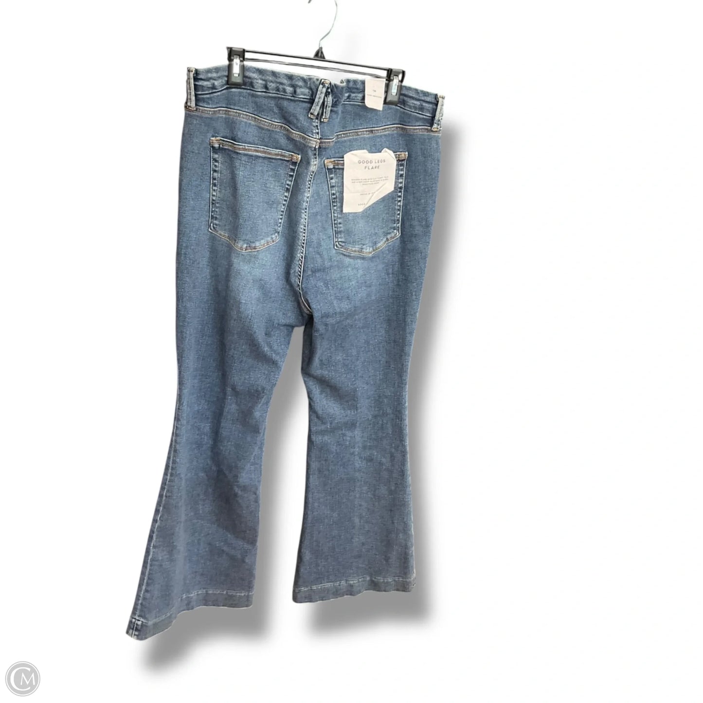 Jeans Flared By Good American In Blue Denim, Size: 18