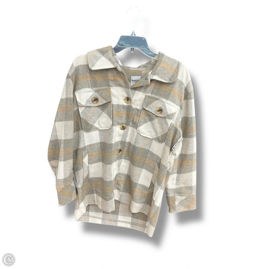 Jacket Shirt By Kensie In Plaid Pattern, Size: S