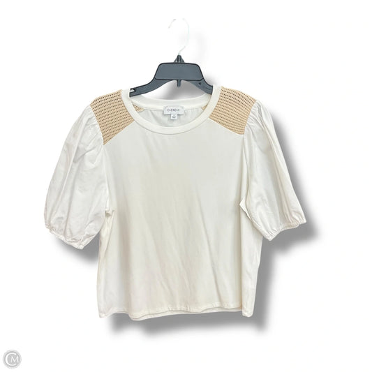 Top Short Sleeve By Evereve In White, Size: L